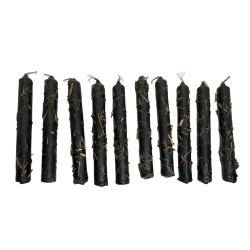 Kit de bougies de protection HOSTENATURA - 10 bougies noires aux herbes