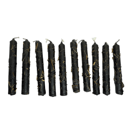 Kit de bougies de protection HOSTENATURA - 10 bougies noires aux herbes