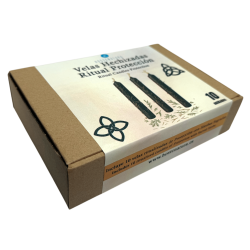 Kit de Velas de Protección HOSTENATURA - 10 velas negras con hierbas