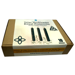 Kit de bougies de protection HOSTENATURA - 10 bougies noires aux herbes