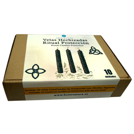 HOSTENATURA Protection Candle Kit - 10 black candles with herbs