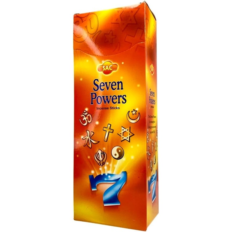 Encens SAC 7 Pouvoirs - Boîte de 6 paquets hexagonaux de 20 bâtonnets 120 bâtonnets d'encens-SAC À ENCENS-HOSTENATURA