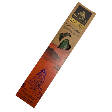 Encens Bio Rituel Purification AROMA Encens Artisanal - Boîte de 8 bâtons d'encens - Durée 1 heure