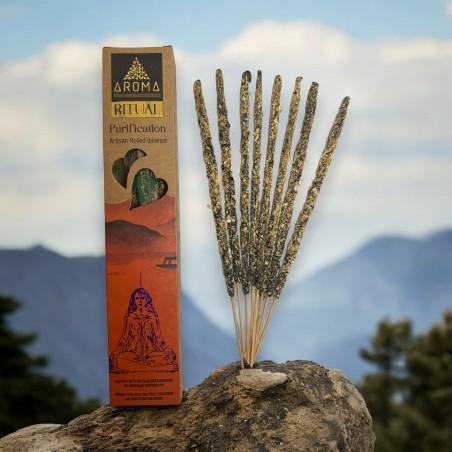 Organic Incense Ritual Purification AROMA Handcrafted Incense - Box with 8 incense sticks - 1 hour duration