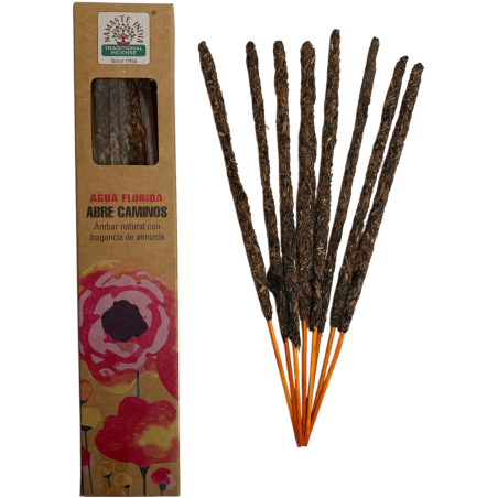 Natural Incense Florida Water Opens Paths Namaste India - 1 box of organic incense 25g - Natural Amber with Musk