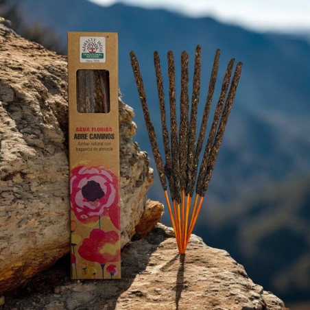 Natural Incense Florida Water Opens Paths Namaste India - 1 box of organic incense 25g - Natural Amber with Musk
