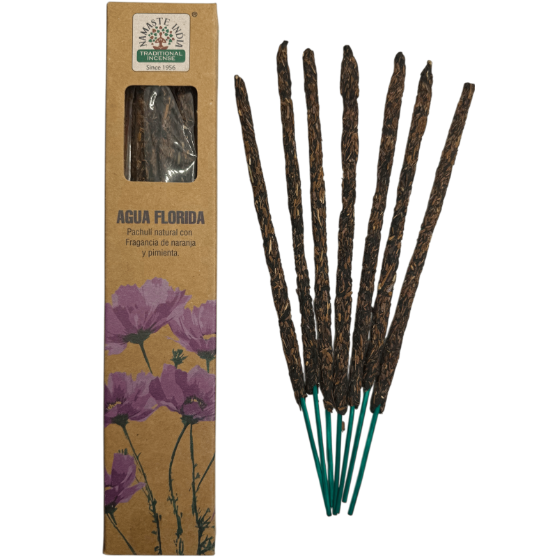 Encens Naturel Agua Florida Namaste India Natural Masala - 1 boîte d'encens 25g - Patchouli, Orange et Poivre-BÂTONNETS D'ENCENS BOTANIQUES-HOSTENATURA