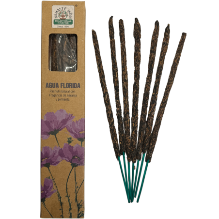 Tămâie naturală Agua Florida Namaste India Masala naturală - 1 cutie de tămâie 25g - Paciuli, Portocală și Piper