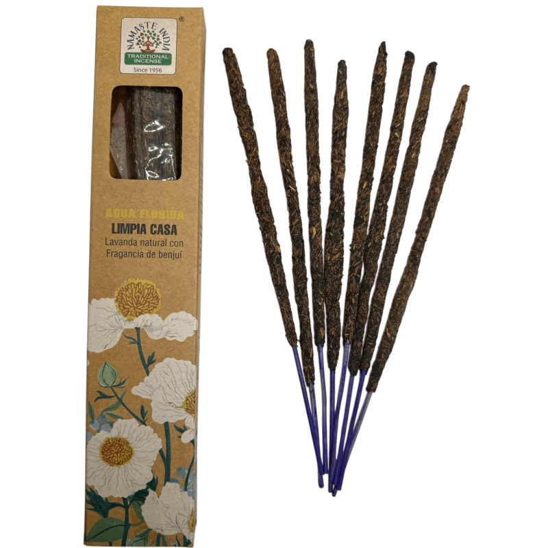 Encens natural Aigua Florida Neteja Cases Namaste Índia Natural Masala - 1 paquet d'encens 30gr. - Lavanda amb Benjuí-VARES INCENS BOTÀNIC-HOSTENATURA