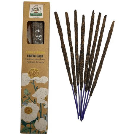 Natural Incense Florida Water Cleans Houses Namaste India Natural Masala - 1 box of incense 30gr. - Lavender with Benzoin
