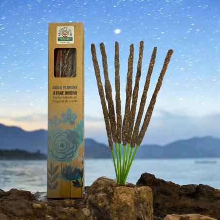 Naturlig rökelse Florida Water Attraherar Pengar Namaste India Natural Masala - 1 ask rökelse 25gr. - Patchouli med Vanilj