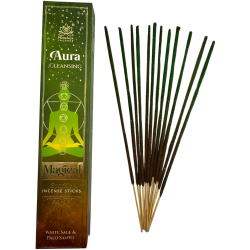 Incenso de limpeza áurica Himalaya Incense Magical Series - caixa de 25 g de incenso masala com sálvia branca e palo santo.