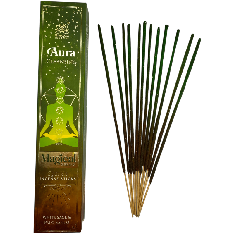 Himalaya Incense Magical Series Auric Cleansing Incense – 25-g-Box Masala-Räucherstäbchen mit weißem Salbei und Palo Santo.-Magical Series Masala Himalaya Räucherstäbchen-HOSTENATURA