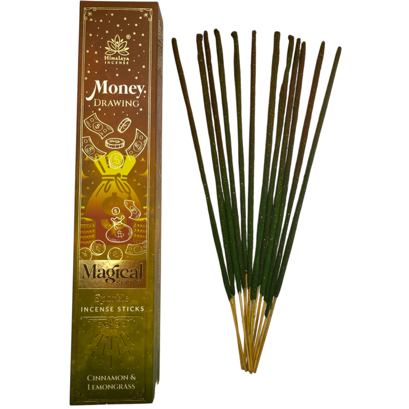 Himalaya Incense Magical Series Money Incense – 25 g Zimt- und Zitronengras-Masala-Räucherstäbchenbox-Magical Series Masala Himalaya Räucherstäbchen-HOSTENATURA