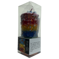 Velon Talismán Todo Fin - Velón Esotérico 7 Potencias 14x6cm - Velón Especial con Minerales
