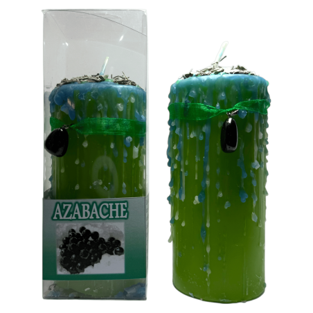 Jet Talisman Candle - Esoteric Candle with Special Amulet 14x6cm - Wards off the Evil Eye, Envy, Jealousy and Protection