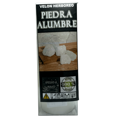 Velón Herboreo Piedra de Alumbre - Velón Esotérico 14x6cm - Purificador, Protector, Contra Envidias y Energías Negativas