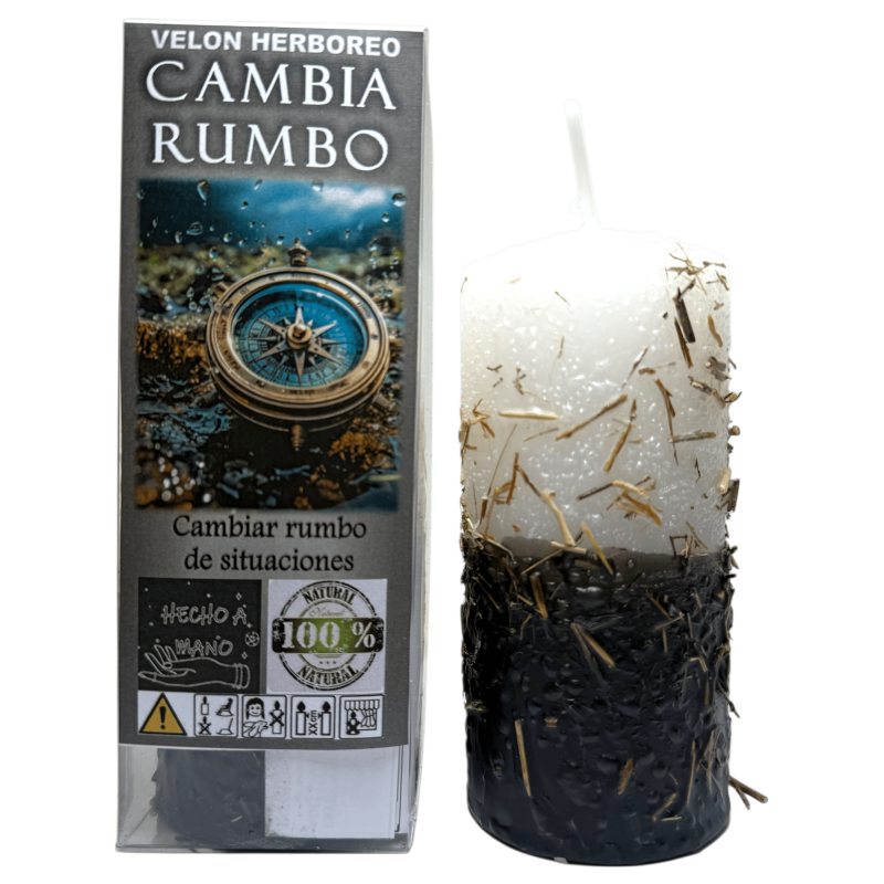 Velón Herboreo Cambia Rumbo - Velón Esotérico 14x6cm - Para cambiar el rumbo de situaciones-Velones Herboreos con Propósito - Velones Esotéricos-HOSTENATURA