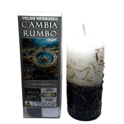 Velón Herboreo Cambia Rumbo - Velón Esotérico 14x6cm - Para cambiar el rumbo de situaciones