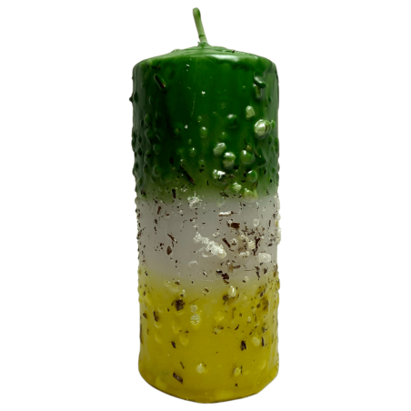 Herbal Candle with Rue, Salt, and Sulfur - Esoteric Candle 14x6cm - Against Negative Energies