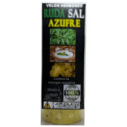 Örtljus med vinrue, salt och svavel - Esoteriskt ljus 14x6cm - Mot negativa energier