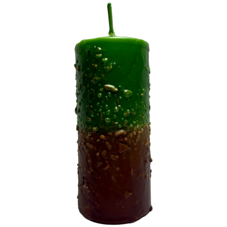 Vela de Ervas com Louro, Sal e Palo Santo - Vela Esotérica 14x6cm - Atrai boas energias, purificação e proteção