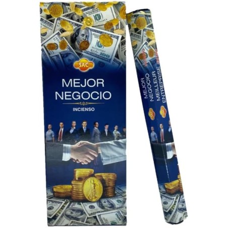 Incienso SAC Mejor Negocio - Caja de 6 paquetes hexagonales de 20 barritas 120 barritas de incienso