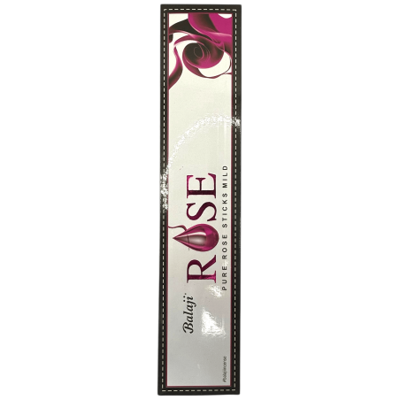 BALAJI Incienso Rosa - Pure Rose Sticks Mild - 1 cajetilla de 15 barritas de incienso masala