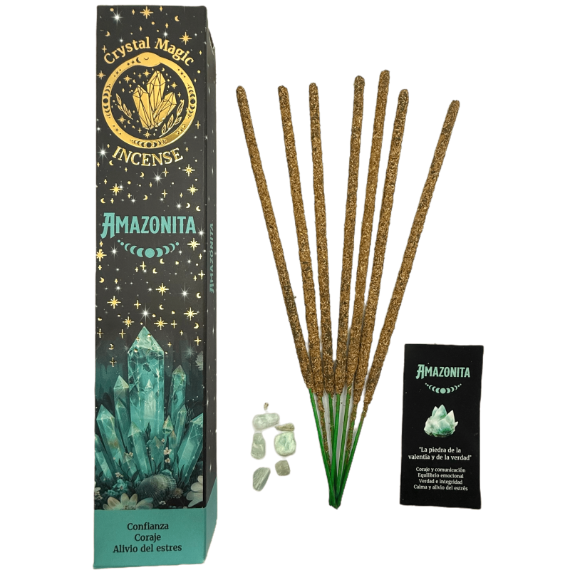 Incenso Amazzonite Hari Darshan Tribal Soul Crystal Magic - 1 confezione da 15 gr di incenso biologico con minerali-Incensi tribali per l'anima Hari Darshan di Crystal Magic-HOSTENATURA