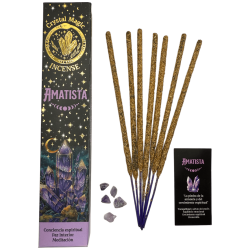 Kadzidło Hari Darshan Tribal Soul Crystal Magic Amethyst - 1 opakowanie 15 g organicznego kadzidła z minerałami