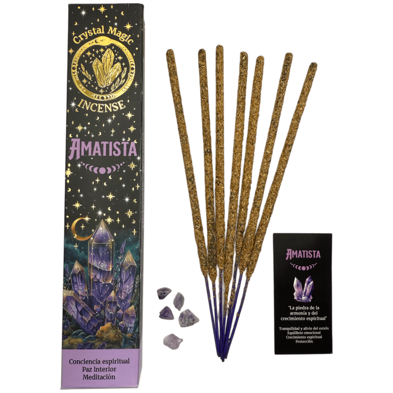 Hari Darshan Tribal Soul Crystal Magic Amethyst Rökelse - 1 förpackning med 15 g ekologisk rökelse med mineraler-Kristallmagiska Hari Darshan Tribal Soul Rökelser-HOSTENATURA