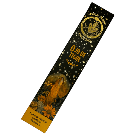 Incienso Ojo de Tigre Hari Darshan Tribal Soul Crystal Magic - 1 cajetilla de 15gr Incienso Orgánico con Minerales