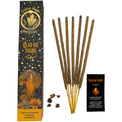Incienso Ojo de Tigre Hari Darshan Tribal Soul Crystal Magic - 1 cajetilla de 15gr Incienso Orgánico con Minerales