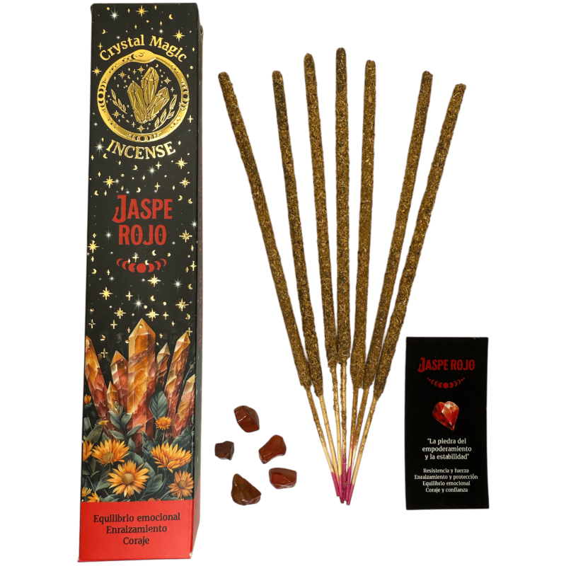 Encens Jaspi Vermell Hari Darshan Tribal Soul Crystal Magic - 1 paquet de 15gr Encens Orgànic amb Minerals-Encens Crystal Magic Hari Darshan Tribal Soul-HOSTENATURA