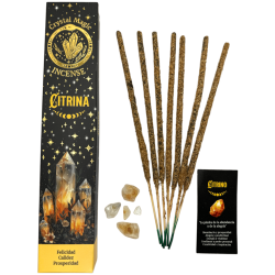 Hari Darshan Tribal Soul Crystal Magic Citrin-Räucherstäbchen – 1 Packung mit 15 g Bio-Räucherstäbchen mit Mineralien