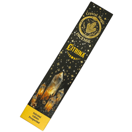 Incienso Citrina Hari Darshan Tribal Soul Crystal Magic - 1 cajetilla de 15gr Incienso Orgánico con Minerales
