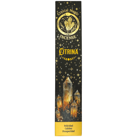 Incienso Citrina Hari Darshan Tribal Soul Crystal Magic - 1 cajetilla de 15gr Incienso Orgánico con Minerales