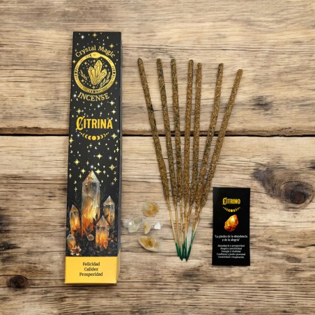 Encens Citrina Hari Darshan Tribal Soul Crystal Magic - 1 paquet de 15gr Encens Orgànic amb Minerals