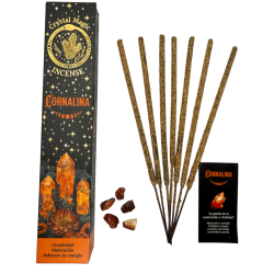 Kadzidło Hari Darshan Carnelian Tribal Soul Crystal Magic - 1 opakowanie 15 g organicznego kadzidła z minerałami