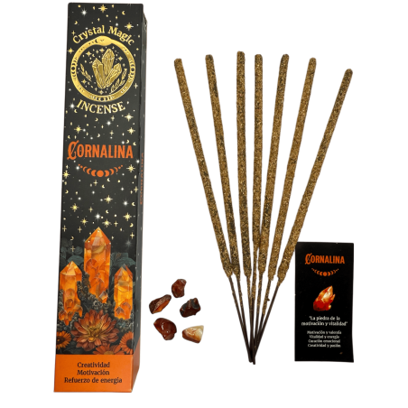 Incenso Hari Darshan Carnelian Tribal Soul Crystal Magic - 1 pacote de 15g de Incenso Orgânico com Minerais
