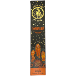 Hari Darshan Karneol-Räucherstäbchen Tribal Soul Crystal Magic – 1 Packung mit 15 g Bio-Räucherstäbchen mit Mineralien