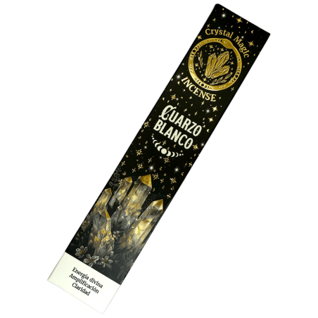 Incienso Cuarzo Blanco Hari Darshan Tribal Soul Crystal Magic - 1 cajetilla de 15gr Incienso Orgánico con Minerales