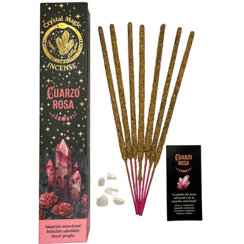 Kadzidło Hari Darshan Tribal Soul Crystal Magic Rose Quartz – 1 opakowanie 15 g organicznego kadzidła z minerałami-Kadzidełka Crystal Magic Hari Darshan Tribal Soul-HOSTENATURA