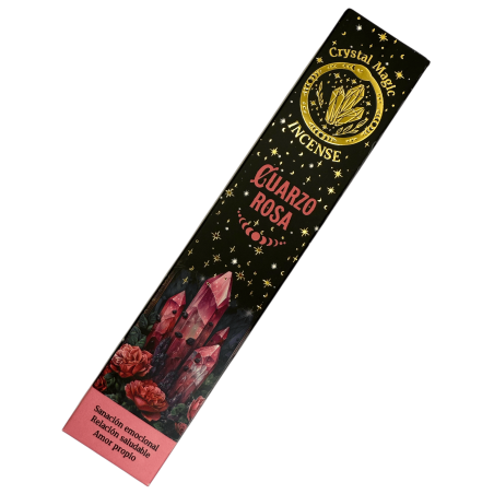 Incenso mágico de quartzo rosa Hari Darshan Tribal Soul Crystal - 1 pacote de 15g de incenso orgânico com minerais