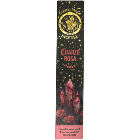 Incenso mágico de quartzo rosa Hari Darshan Tribal Soul Crystal - 1 pacote de 15g de incenso orgânico com minerais