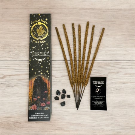 Incenso Hari Darshan Tribal Soul Crystal Magic Tourmaline - 1 confezione da 15 gr di incenso biologico con minerali