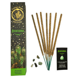 Kadzidło awenturynowe Hari Darshan Tribal Soul Crystal Magic - 1 opakowanie 15 g organicznego kadzidła z minerałami