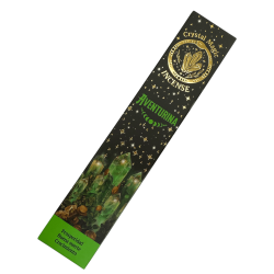 Aventurin-Räucherstäbchen Hari Darshan Tribal Soul Crystal Magic – 1 Packung mit 15 g Bio-Räucherstäbchen mit Mineralien