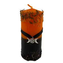 HOSTENATURA Specjalna świeca na Halloween – Usuwa złe energie, obfitość, nowe ścieżki... Zawiera kompletny rytuał i amulet