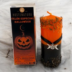 HOSTENATURA Specjalna świeca na Halloween – Usuwa złe energie, obfitość, nowe ścieżki... Zawiera kompletny rytuał i amulet